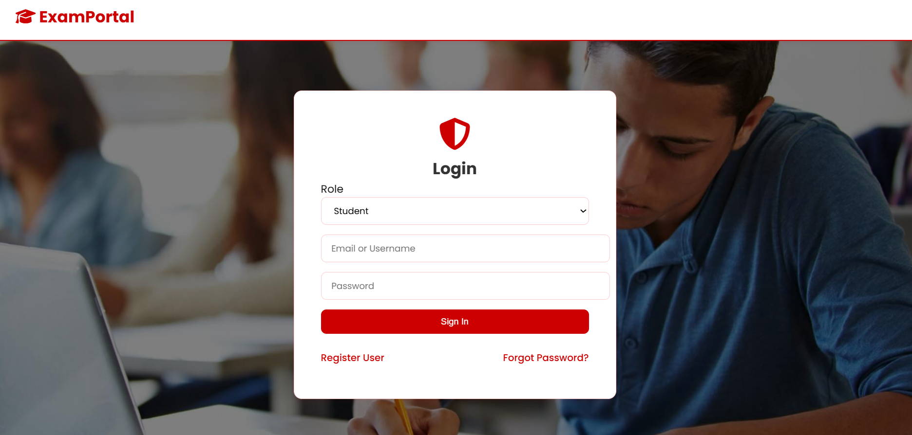 Online Examination System Screenshot